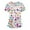 Orange, variant on Fun Scrub Tops Women Color Dots Printed Srcubs Tops Stretch Plus Size Short Sleeve V-Neck Working Nurse Uniform with Pockets Blue S