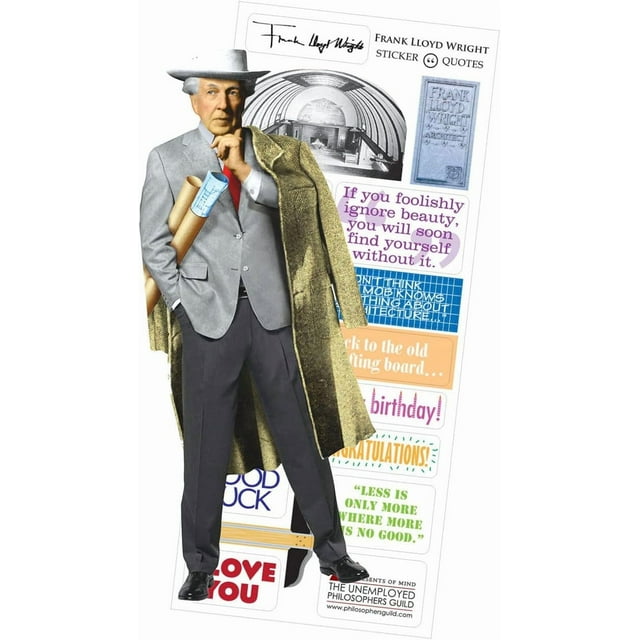 Frank Lloyd Wright Quotable Notable - Greeting Card With Sticker Quotes