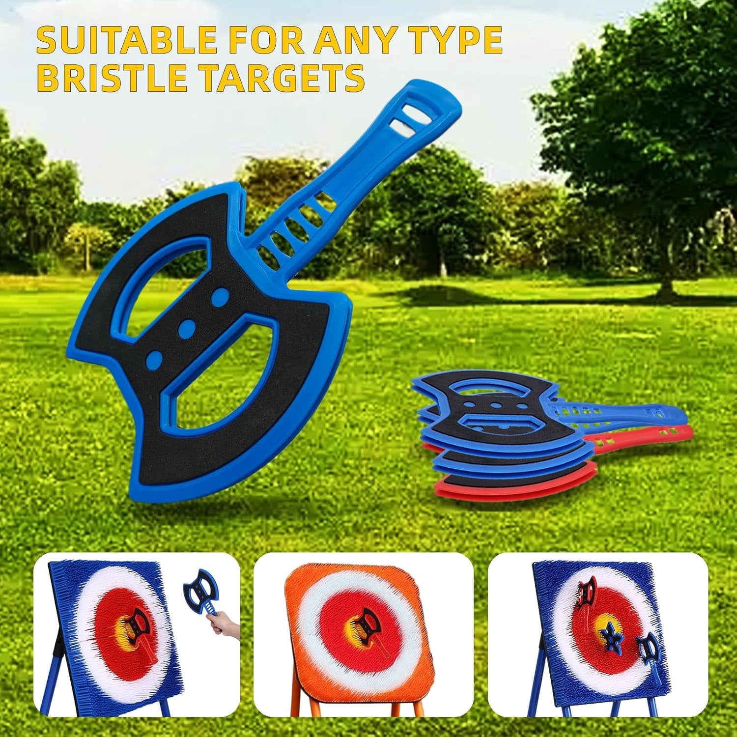 8 Pcs Throwing Axe for Bristle Throwing Targe, Plastic Training Kit with 8 Throwing Axes, Backyard Game Accessories for Indoor and Outdoor Family Entertainment