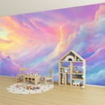 thumbnail image 6 of Peel and Stick Wallpaper Wall Murals Colorful Cloud Girls Room Kids Clouds Sunset Sky 100"H x 144"W Removable PVC Wall Paper Self-Adhesive Wall Paintings Art Decor for Bedroom Living Room, 6 of 7