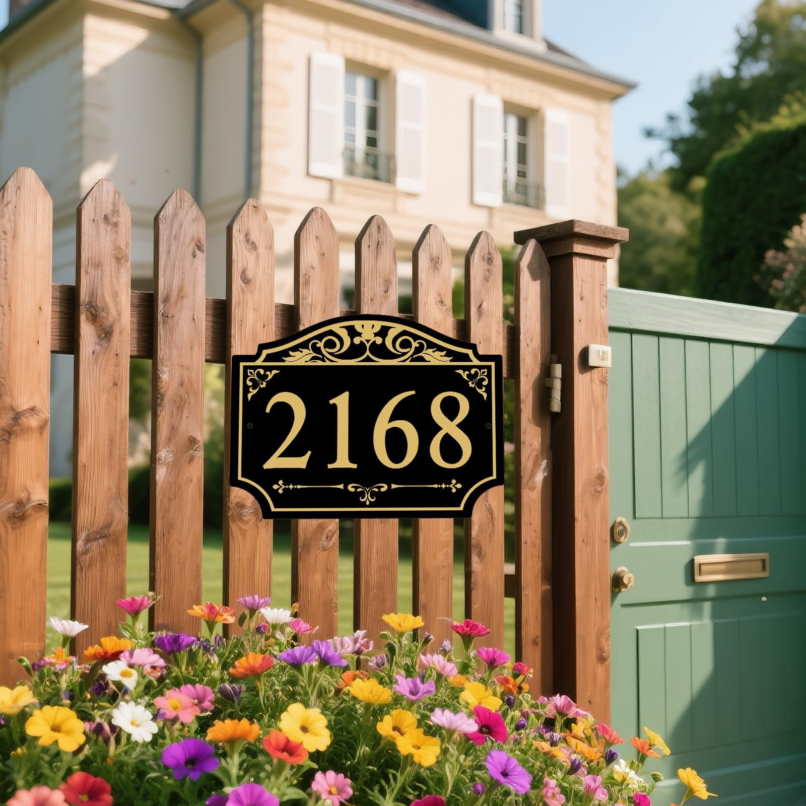 Personalized House Address Sign, Address Sign for House Home Office Street Yard Mailbox,Metal Aluminum Address Plaque,Indoor/Outdoor Use