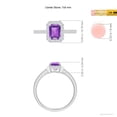 thumbnail image 4 of ANGARA Natural Emerald-Cut Amethyst Engagement Ring with Diamond Halo in 14K White Gold for Women (Size-7x5mm) | February Birthstone, Anniversary, Jewelry Gift for Women | Natural Amethyst Ring, 4 of 9
