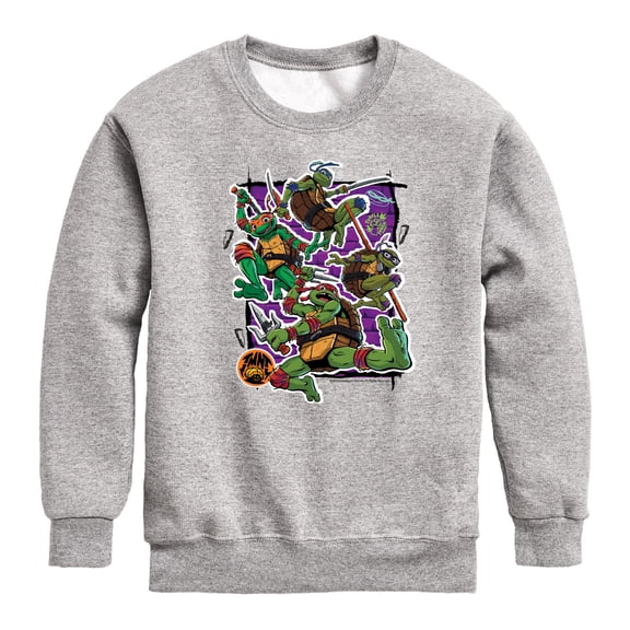 Teenage Mutant Ninja Turtles Mutant Mayhem - Brotherhood Group Graphic - Toddler & Youth Crewneck Fleece Sweatshirt