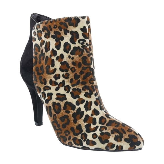 Bellini Victoria Women Zipper Closure Bootie In Leopard Microsuede