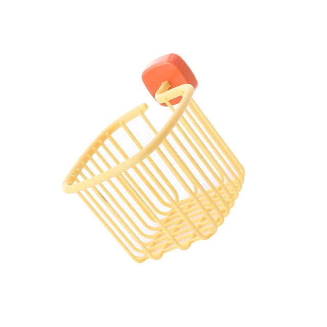Bearachild Estante sin perforaciones, caja de cesta de almacenamiento hueca para cocina, soporte de gran capacidad, organizador de artículos Almacenamiento y organización del hogar Naranja amarillo