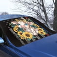 thumbnail image 3 of FORUDESIGNS Cow Sunflower Print Car Windshield Snow Cover Retro American Flag Design Car Windshield Cover for Ice and Snow Auto Waterproof Frost Removal Wiper Protector for Truck SUV, 3 of 6
