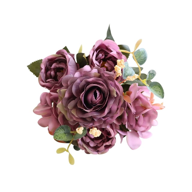 Decoraciones de San Valentín para el Hogar, Seda Artificial Falsas Flores Ramo de Boda Decoración Nupcial, 30cm de Largo Peón Vibrante para Piezas Centrales, Peones Flores Artificiales