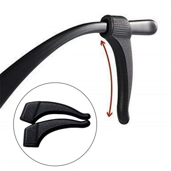 Anti Eyeglass Ear Hook, Silicone Eyewear Retainers Comfortable Lightweight Eye Glasses Temple Tip Holder Fashion Eyeglasses Grip Black