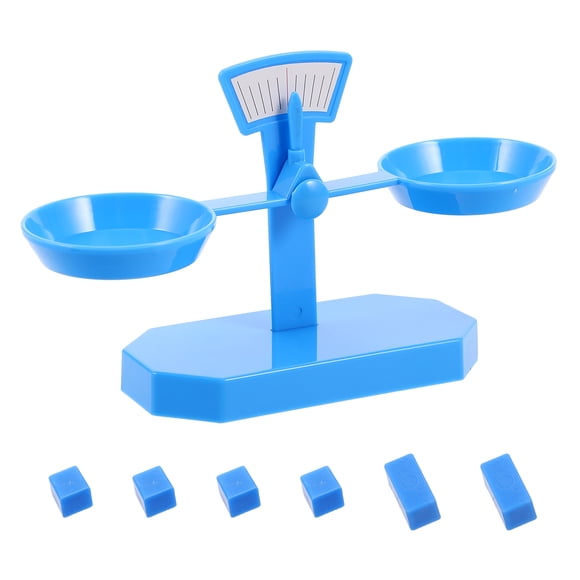 SHISUYAN DIY Science Experiment Balance Scale for Kids Math Balance Teaching Instrument Toy for Preschool Elementary School Math Science Experiment Balance Blue