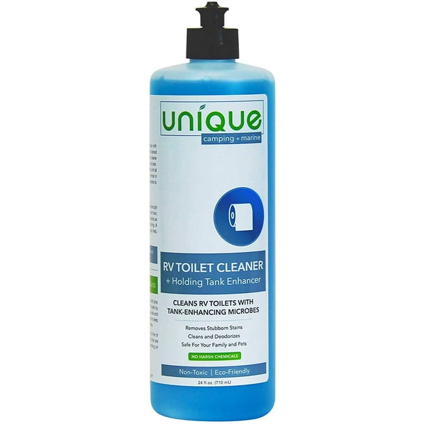 Unique RV Toilet Bowl Cleaner + Holding Tank Enhancer 24 oz. Liquid