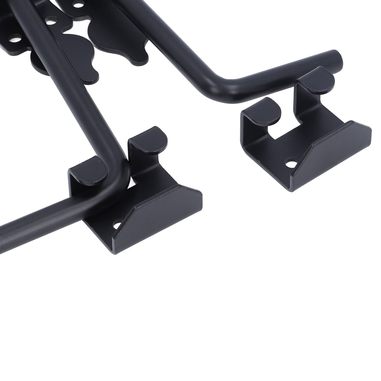 BIMZUC 2-Piece Gate Ground Latch 12 Inch / 30.5 cm Heavy Duty Metal Gate Drop Rod Black Powder Coated Cane Bolt for Wooden Fences Double Gates and Metal Doors