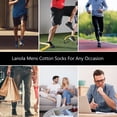thumbnail image 3 of Lanola Mens 100% Cotton Cushioned Ankel Socks, Athletic Performance Running Moisture Wicking Breathable Quarter Socks，5-Pack（Grey）, 3 of 7
