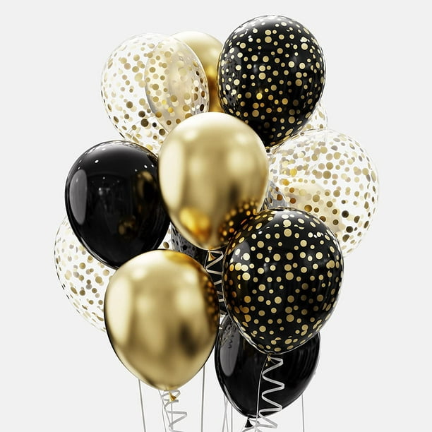 60pcs 12inch Helium Balloon Bouquet Metallic Gold Pearl Black Clear with  Dot Balloon Perfect for Baby Shower Bridal Shower Birthday Anniversary  Party