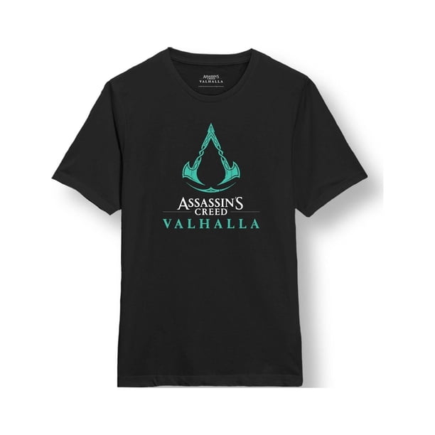 Assassin's Creed Valhalla - Camiseta Logotipo para Adultos Unisex (Negro, Verde)