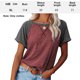 thumbnail image 2 of Dinheiro Camisetas casuales de manga corta para mujer, manga raglán enrollada, túnica suelta con abertura lateral (rojo ladrillo), XL,, 2 of 5
