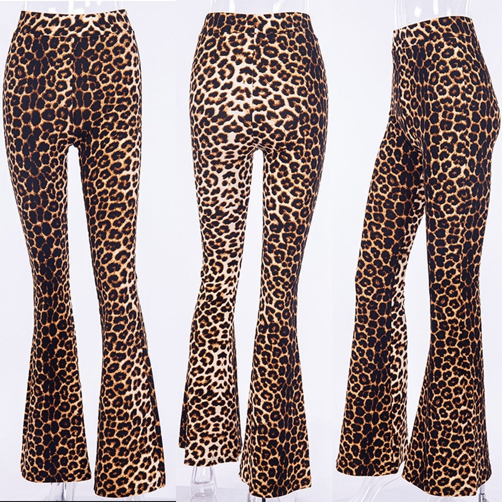 leopard print flare jeans