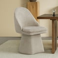 thumbnail image 3 of CHITA Upholstered Swivel Armless Dining Chair Double-layered Cushions Set of 4, Fabric in khaki, 3 of 9