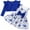 Royal Blue Floral, variant on Aideaone Toddler Girls Dress Sleeveless Floral with Ruffle Cardigan 2 Piece Outfit Set 2-6T