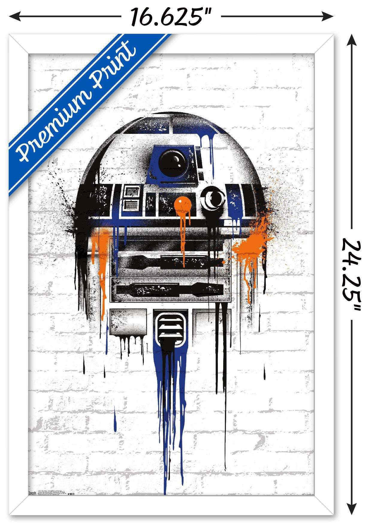 Star Wars: Saga - Droid Black And Orange Wall Poster, 14.725" x 22.375", Framed