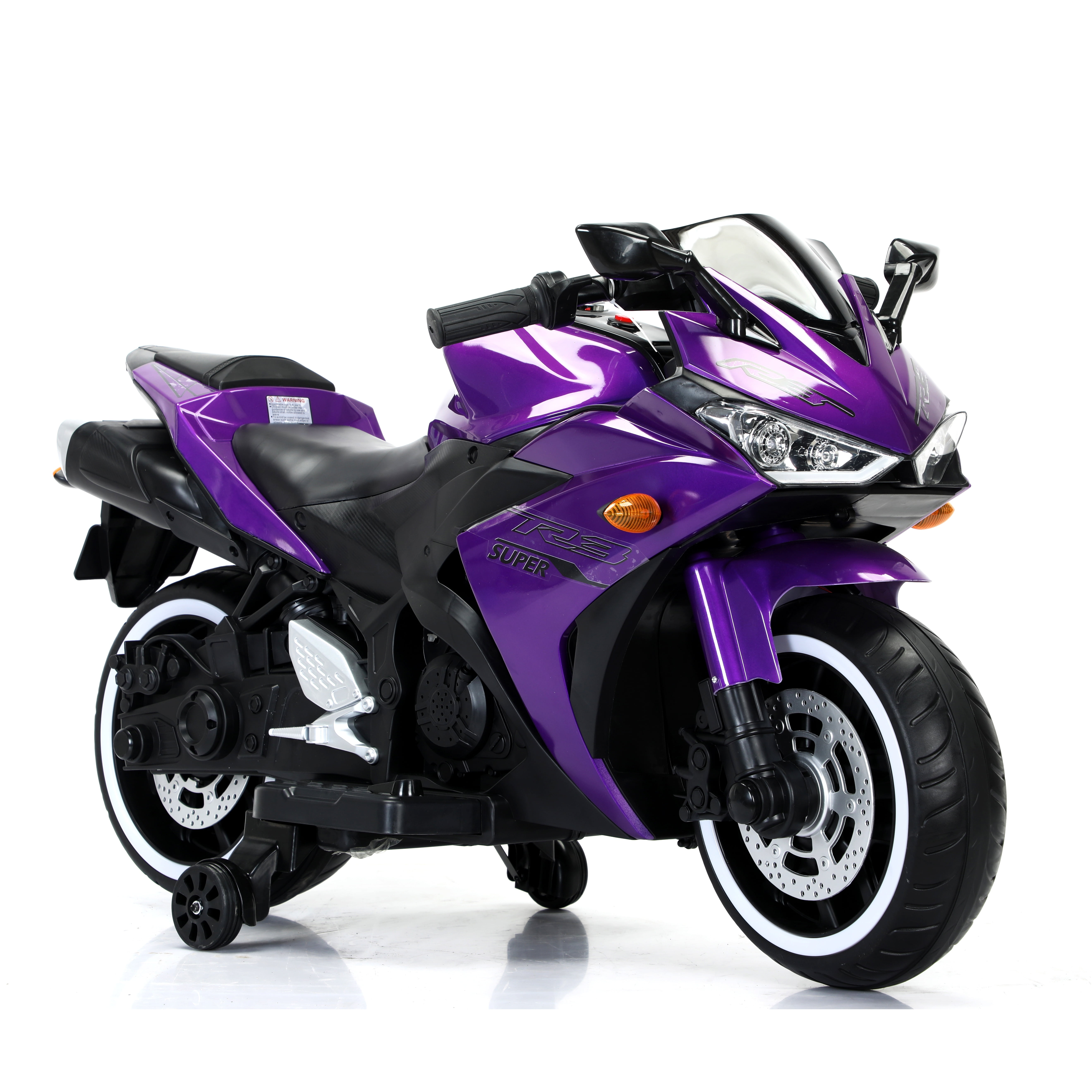 Tamco 12V Motorcycle for Kids 3-6 Years Ride On Vehicle With Training  Wheels/Manual throttle/ Drive By Hand /Lighting  Wheels