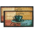 thumbnail image 4 of Kashi Home Kitchen Rug, Printed Area Rug, Durable Floor, Door Mat, Farmhouse Non-Slip Carpet Latex Backing Beautiful Design Espresso 3pc Set (2 18x30 D Shape & 1 20x40), 4 of 5