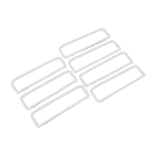 Recubrimiento del ventilador de salida de aire del capó Unique Bargains para Jeep Wrangler JL JLU 2018-2024, recubrimiento decorativo exterior ABS blanco 15x4.5cm 7 piezas
