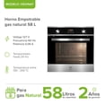 thumbnail image 3 of Horno Empotrable de Gas Avera  HE01NAT Uso Exclusivo Gas NATURAL, 3 of 11