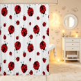 thumbnail image 2 of Erosebridal Vintage Ladybug Shower Curtain 72Wx78L,Watercolor Wildlife Bath Curtain,Black Red, 2 of 5