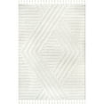 thumbnail image 2 of nuLOOM Risette Geometric Shag Tassel Area Rug, 4' x 6', Ivory, 2 of 9