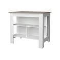 thumbnail image 5 of Dtwnek Kitchen Island with Open Storage Shelf, White + Brown, 5 of 6