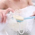 thumbnail image 4 of Cepillos para el cuerpo de la ducha con cerdas y cepillo de baño de lufa con mango largo para la espalda para ducha para hombres y mujeres (2 piezas, azul+rosa), 4 of 5