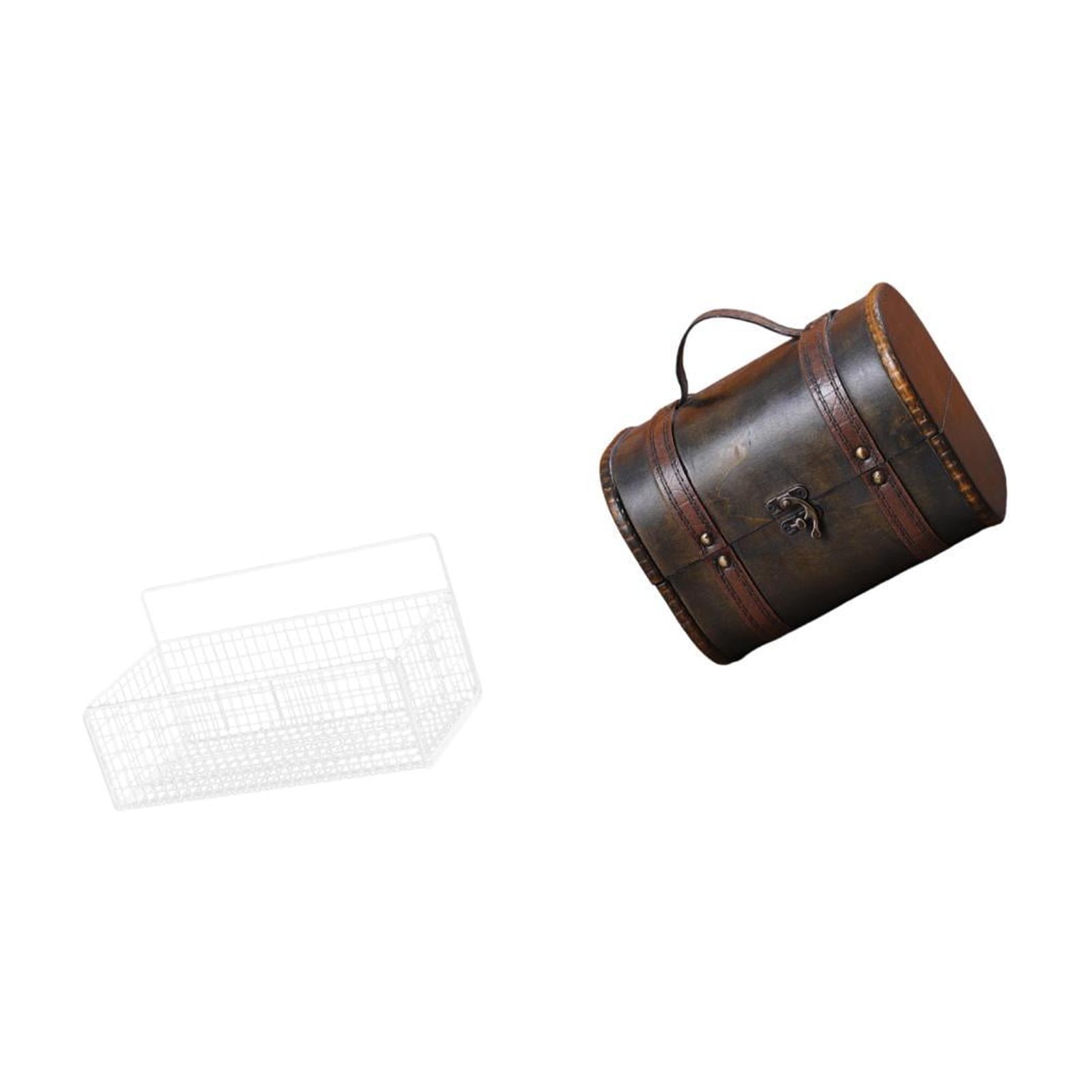 Fiocias Storage Basket Hanging Wire Organizer Bathroom Wall Basket Jewelry Organizer Case Wooden Box Iron Wood Material Suitable for Home Kitchen Office Dress