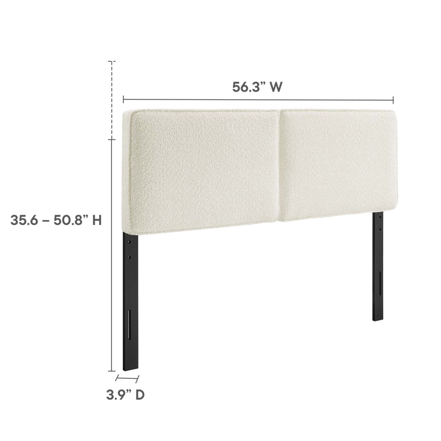 Headboard, Full Size, Cream Off White, Fabric, French Bedroom, Modern Contemporary HB36840