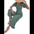 thumbnail image 1 of Mono de Verano 2025 para Mujer, Estilo Floral, Informal, Holgado, con Pierna y Corta. Verde M, 1 of 8