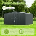 thumbnail image 2 of PABIMIA 14 FT x 12 FT Heavy-Duty Steel Outdoor Storage Shed, Garden Tool Shed with Lockable Doors, Black Roof, 2 of 10