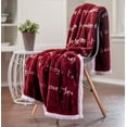 thumbnail image 3 of Chanasya Warm Hugs Positive Energy Healing Thoughts Super Soft Plus Fleece Sherpa Microfiber Comfort Caring Red Gift Throw Blanket - Get Well Soon Gift for Women Men Cancer Patient - Burgundy Blanket, 3 of 8