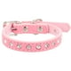 thumbnail image 1 of KAKOWELY Collar ajustable con diamantes de imitación para perro, de cuero sintético, 1 of 5