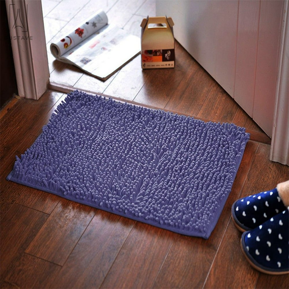 GustaveDesign Soft Microfiber Shaggy Bathroom Rug, Chenille Bath Mat
