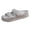 Grey, variant on Rokment Women's Double Buckles Platform Slides Sandals Classic Casual Wide Width Open Toe Chunky Flat Comfortable Walking Slip on Slippers for Indoor Outdoor Waterproof Beige Size 6