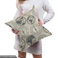 thumbnail image 4 of Ambesonne Compass Fabric by the Yard Upholstery, Continents Pattern, 2 Yards, Black Grey Tan, 4 of 4