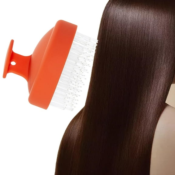FITYLE Scalp Massage Shampoo Brush, Hair Scrubber, Floriated Shower Comb, Lightweight Hair Wash Tool Scalp Brush for Wet, Thick, Dry Orange