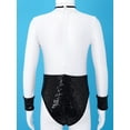 thumbnail image 5 of iiniim Kids Girls Long Sleeve Stand Collar Sequins Dancewear Leotards Costume, 5 of 7