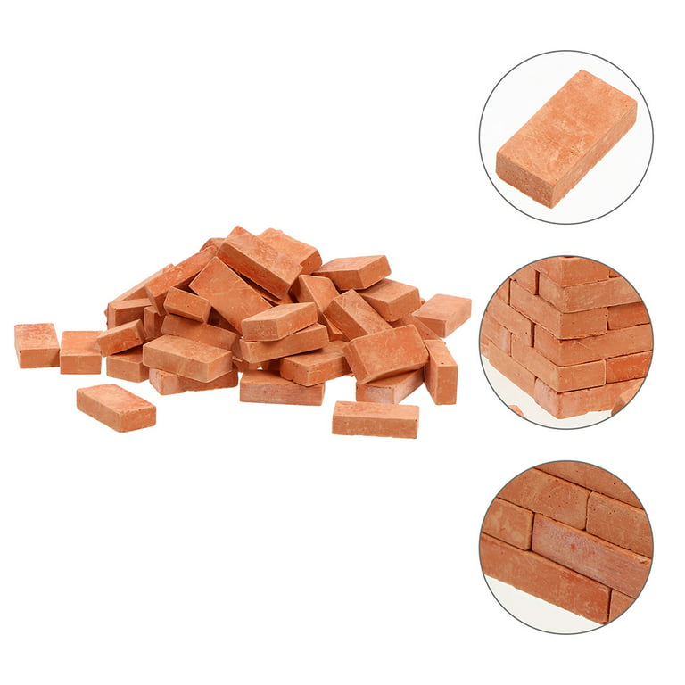 50Pcs Simulated Small Bricks Mini Brick Models DIY Miniature Bricks Mini  House Mini Brick Props