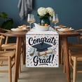 thumbnail image 2 of Black Blue Graduation Hat Table Runner - 72 Inch Long, Kitchen Dining Table Runner Dresser Scarves, Funny Words Farmhouse Decor for Coffee Tables Wedding Party Banquet, 2 of 8