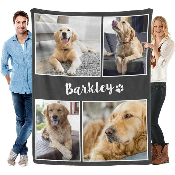 Custom Blanket with Photos for Cat Personalized Picture Throws for Pets Lover Customizable Blanket for Family Couple Pet Pictures 5 Photos with Name Blankets