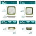 thumbnail image 3 of Vancasso Stoneware Dinnerware Sets, 16 Piece Square Green-Blue Dishes, Service for 4, 3 of 8