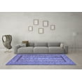 thumbnail image 3 of Ahgly Company Machine Washable Indoor Round Abstract Blue Modern Area Rugs, 3' Round, 3 of 4