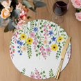 thumbnail image 3 of Spring Flowers Blossom Round 13 Inch Placemats Set of 4, Pastoral Farmhouse Botanical Leaves HeatResistant Non Slip Place Mats for Dining Table, Wipeable Braided Kitchen Table Mats for Housewarming, 3 of 9