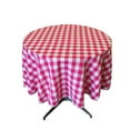 LA Linen Polyester Gingham Checkered 90-Inch Round Tablecloth, Red and ...
