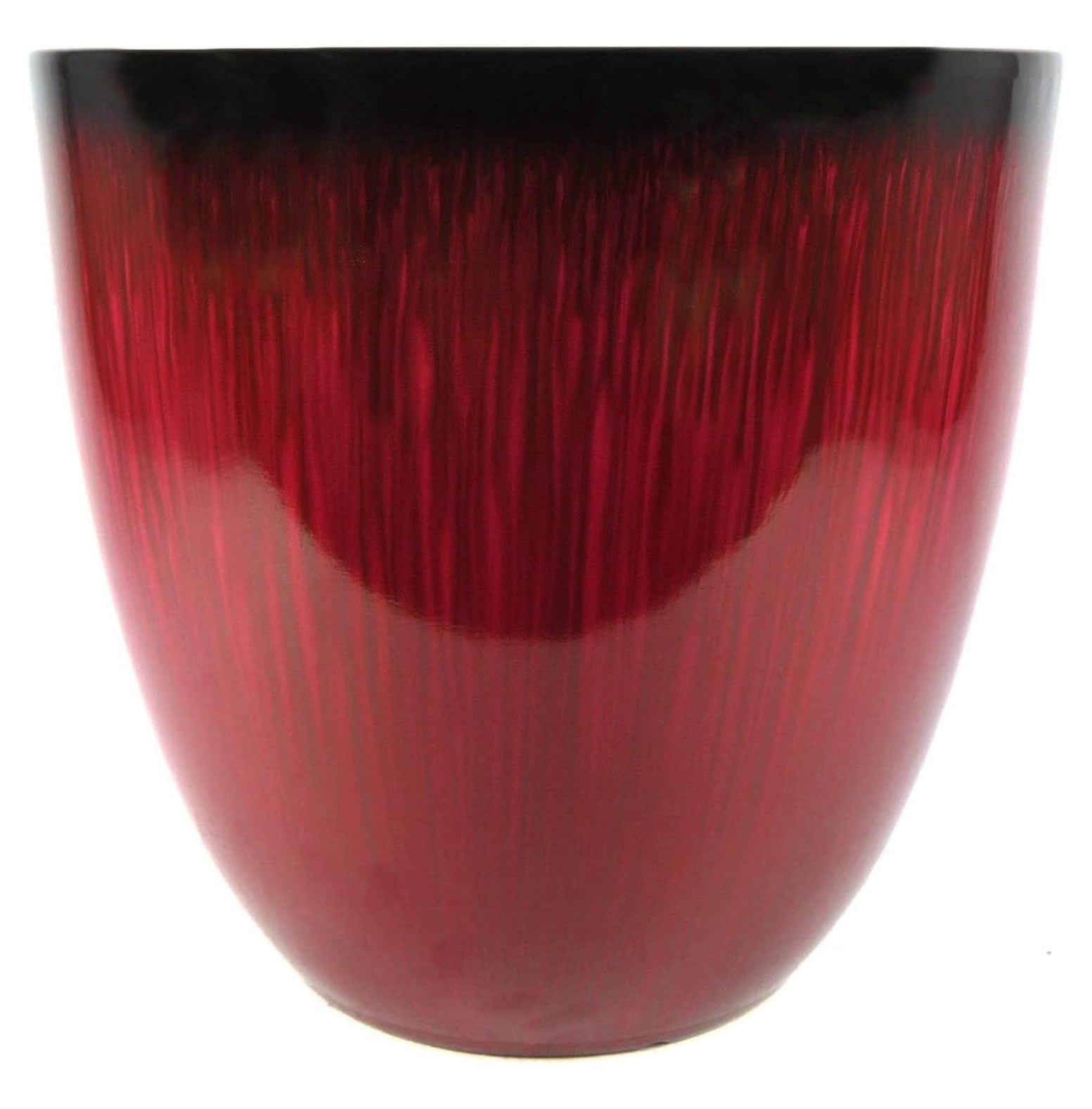 (EPR12-206 Large Egg Shaped Planter - Modern Indoor & Outdoor Decorative Flower Pot/Box (12 Inch, Red Flower)